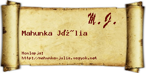 Mahunka Júlia névjegykártya