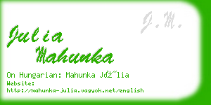 julia mahunka business card